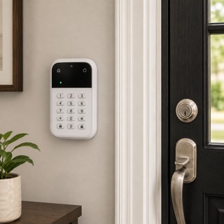 An unexplained photo of an alarm keypad